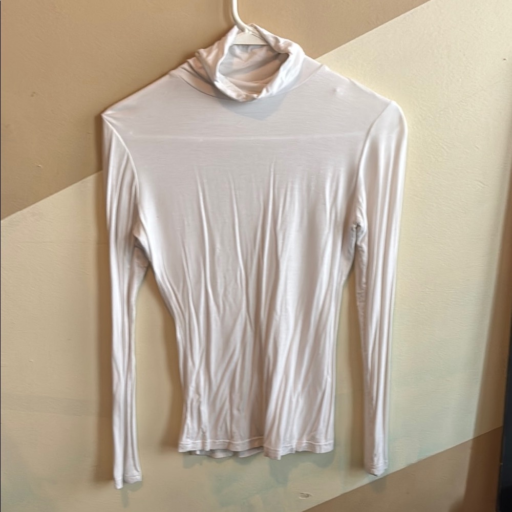 White Long Sleeve Fitted Tee
